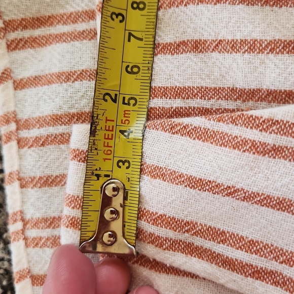 Zara Cream Orange Striped Mini Wrap Dress Sixe XS - Picture 15 of 16